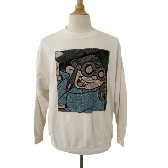 HOI Men White Crew Neck Long Sleeves Graphic Sweatshirt Size XL - Picture 7 of 7